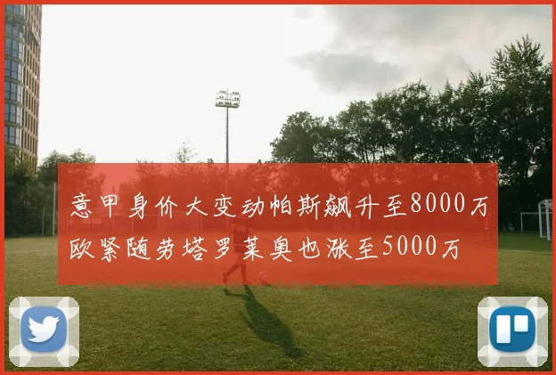意甲身价大变动帕斯飙升至8000万欧紧随劳塔罗莱奥也涨至5000万